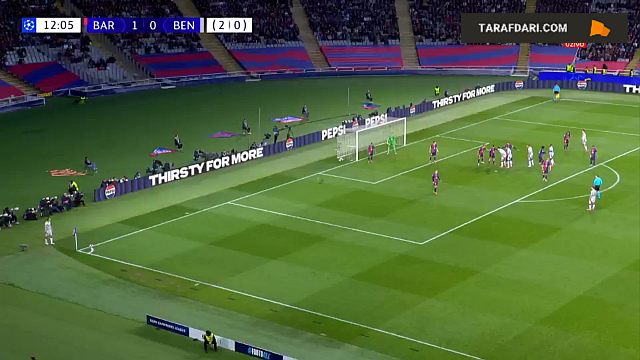 گل اوتامندی به بارسلونا (بارسلونا 1-1 بنفیکا) 