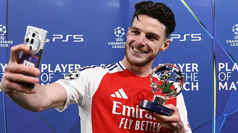 دکلان رایس و جایزه بهترین بازیکن زمین دیدار آرسنال - رئال مادرید در لیگ قهرمانان اروپا