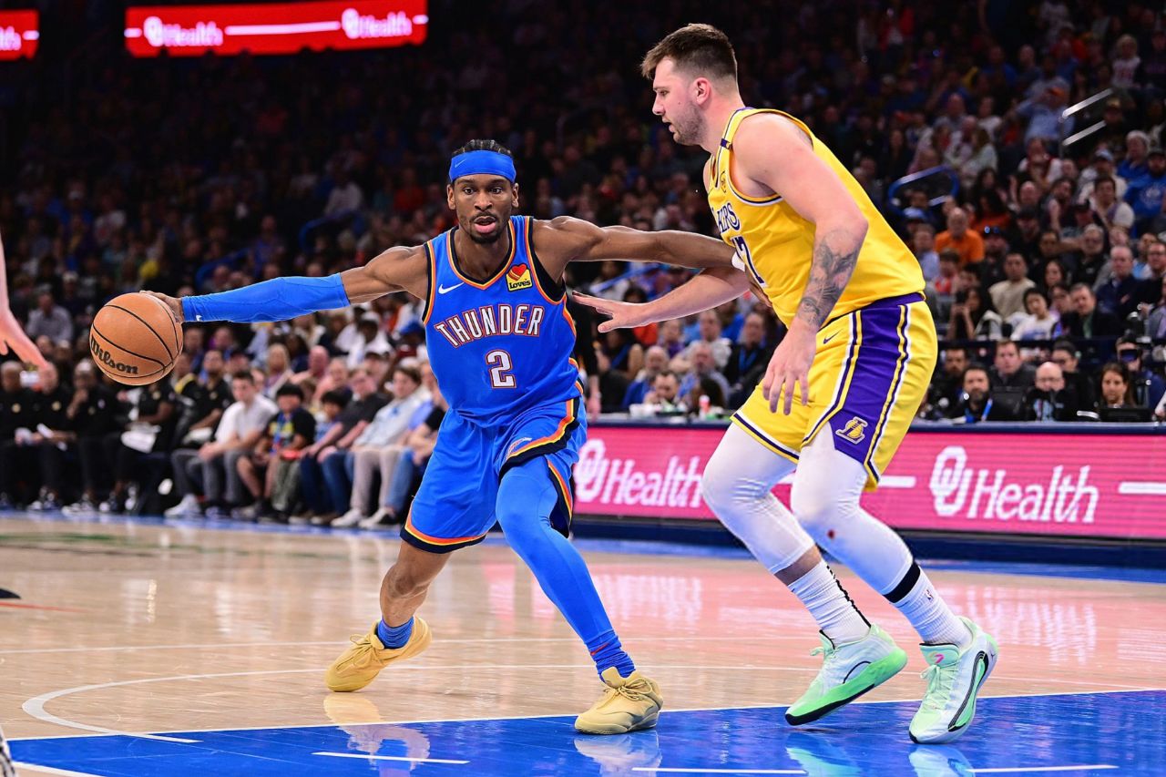 بسکتبال NBA - لیکرز و تاندر - لوکا دانچیچ و شی گیلجس الکساندر 