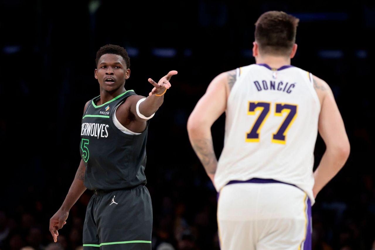 بسکتبال NBA - آنتونی ادواردز - لوکا دانچیچ - لیکرز - تیمبروولوز 