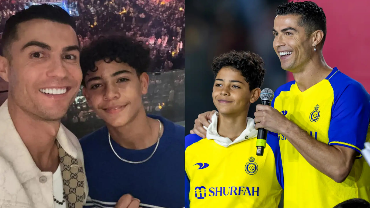 کریستیانو رونالدو و پسرش در النصر عربستان 