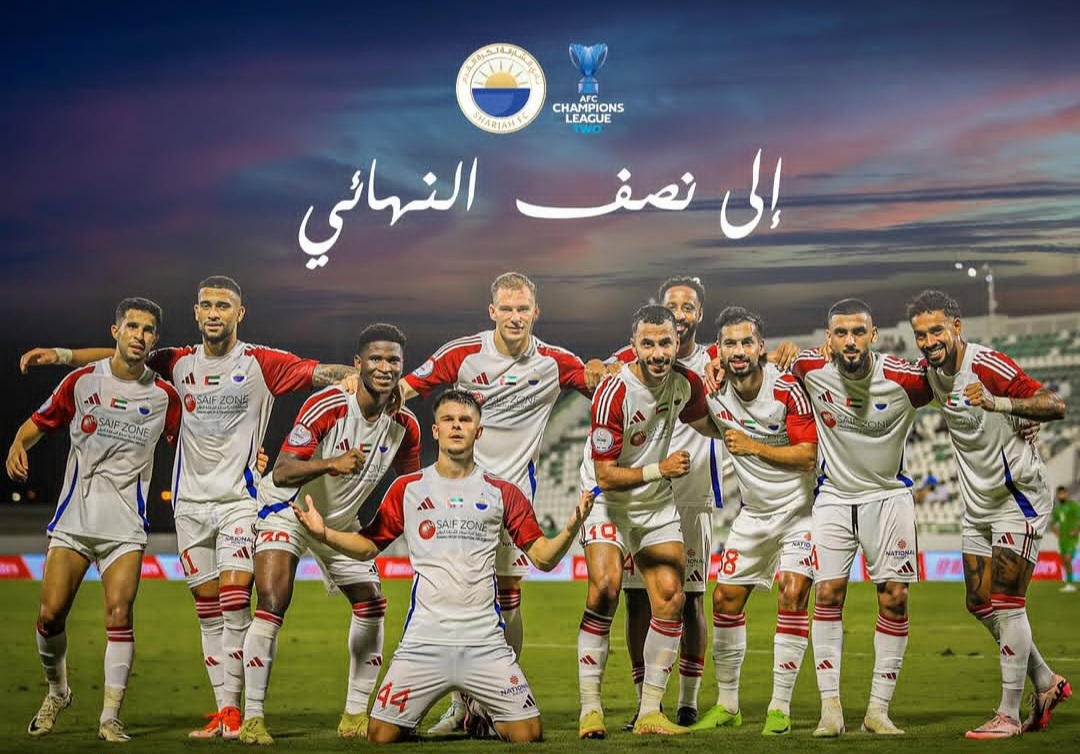 عکس از تیم شارجه پس از حذف شباب الاهلی