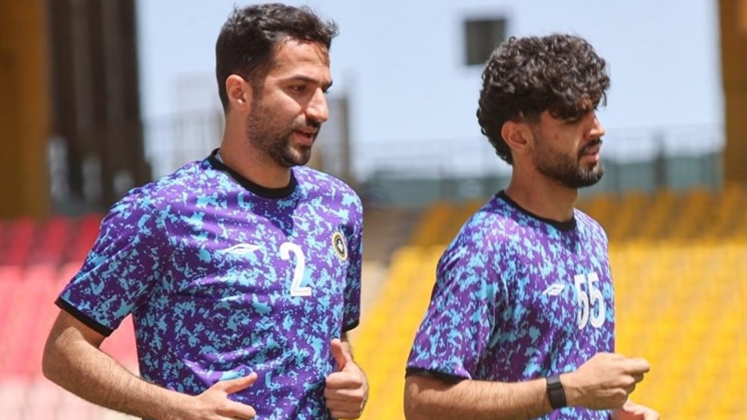 محمد امین حزباوی و هادی محمدی در حال تمرین برای تیم سپاهان اصفهان