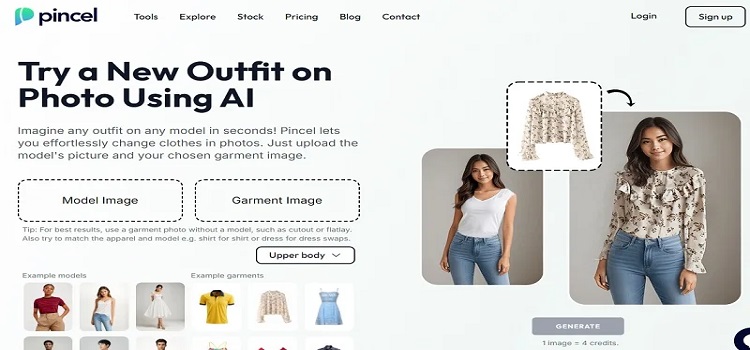 ابزار آنلاین تغییر لباس Pincel